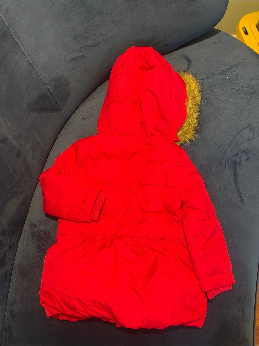 Baby Gap Hooded Winter Coat in Pink with Faux-Fur Trim